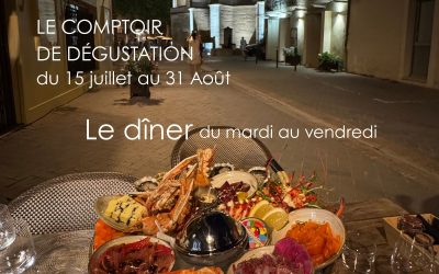 | Notre comptoir iodé ouvre en soirée du 15 juillet au 31 Août