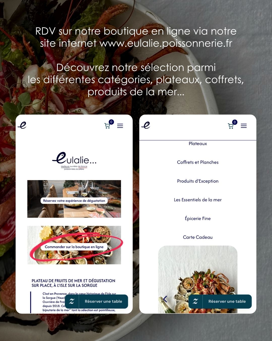 commander sur la boutique en ligne d'Eulalie poissonnerie prés de Carpentras