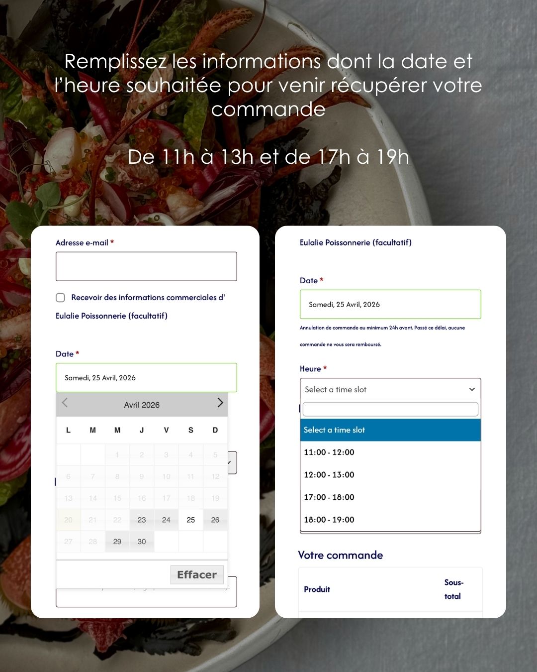 commander en click and collect chez Eulalie poissonnerie prés de Carpentras